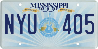 MS license plate NYU405