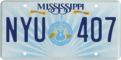 MS license plate NYU407