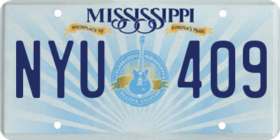 MS license plate NYU409