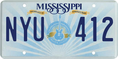 MS license plate NYU412