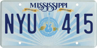 MS license plate NYU415