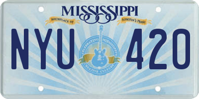 MS license plate NYU420