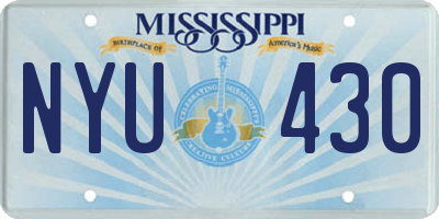 MS license plate NYU430