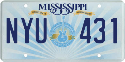 MS license plate NYU431