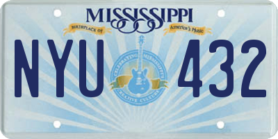 MS license plate NYU432