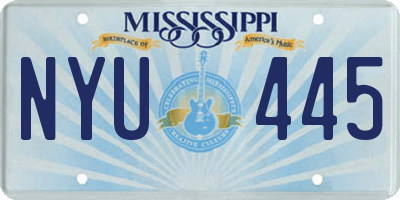 MS license plate NYU445
