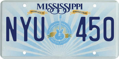 MS license plate NYU450