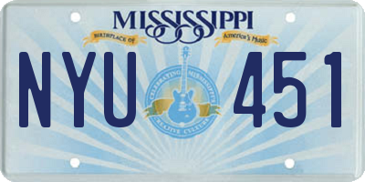 MS license plate NYU451