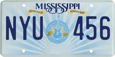 MS license plate NYU456