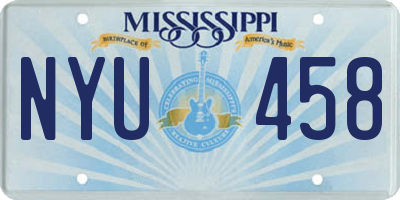 MS license plate NYU458