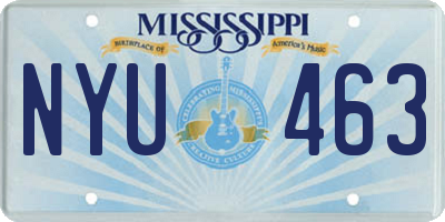 MS license plate NYU463