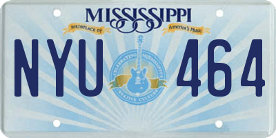 MS license plate NYU464