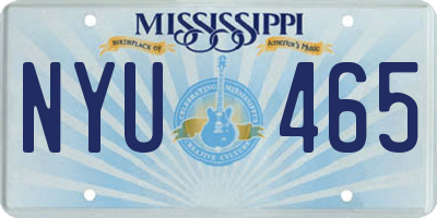 MS license plate NYU465