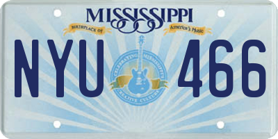 MS license plate NYU466