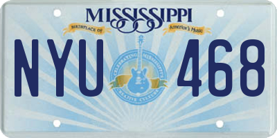 MS license plate NYU468