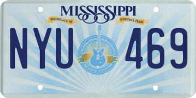 MS license plate NYU469
