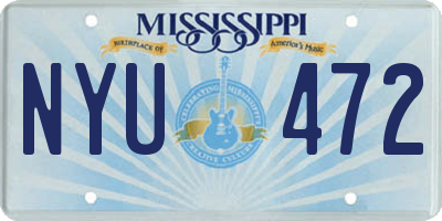 MS license plate NYU472