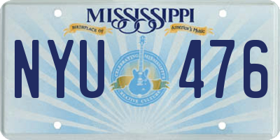 MS license plate NYU476