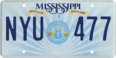 MS license plate NYU477