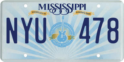 MS license plate NYU478