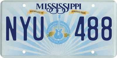 MS license plate NYU488