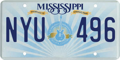 MS license plate NYU496