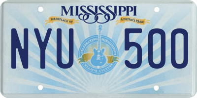 MS license plate NYU500