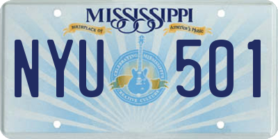 MS license plate NYU501