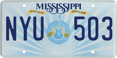 MS license plate NYU503