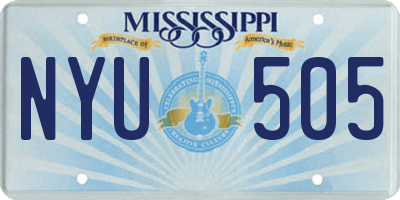MS license plate NYU505