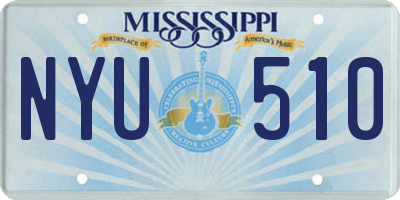 MS license plate NYU510
