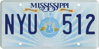 MS license plate NYU512