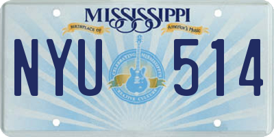 MS license plate NYU514