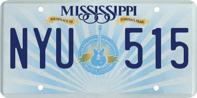 MS license plate NYU515