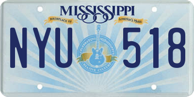 MS license plate NYU518