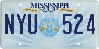 MS license plate NYU524