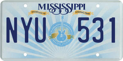 MS license plate NYU531