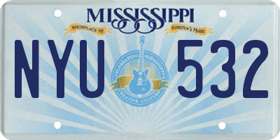 MS license plate NYU532