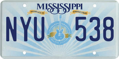 MS license plate NYU538
