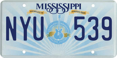 MS license plate NYU539