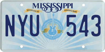 MS license plate NYU543