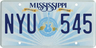 MS license plate NYU545