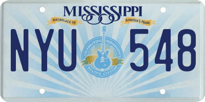 MS license plate NYU548
