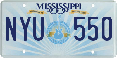 MS license plate NYU550
