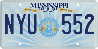 MS license plate NYU552