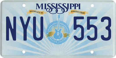 MS license plate NYU553