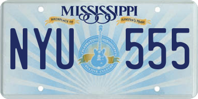 MS license plate NYU555