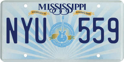 MS license plate NYU559