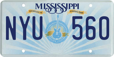 MS license plate NYU560