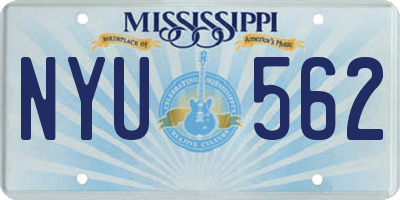 MS license plate NYU562
